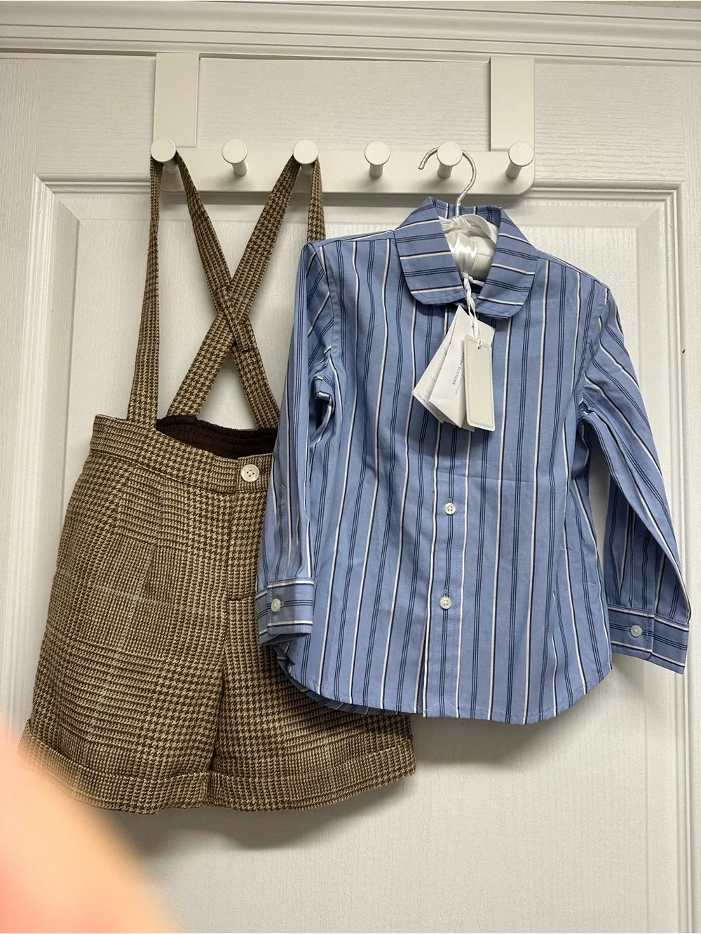 Ralph Lauren Light Blue and Navy Striped Button-Down Shirt 24 months